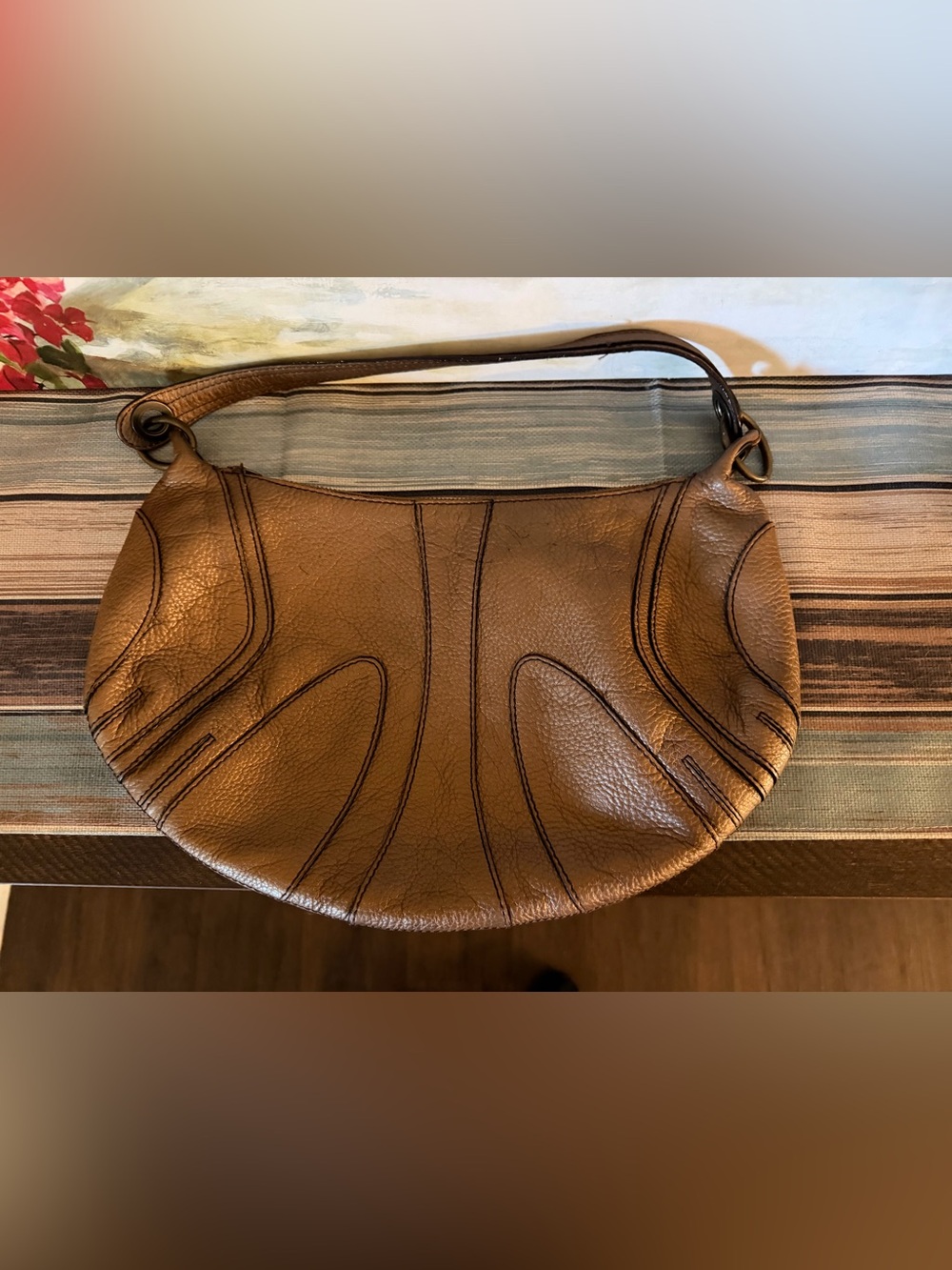 Banana Republic Crescent Shoulder Bag in Metallic Bronze